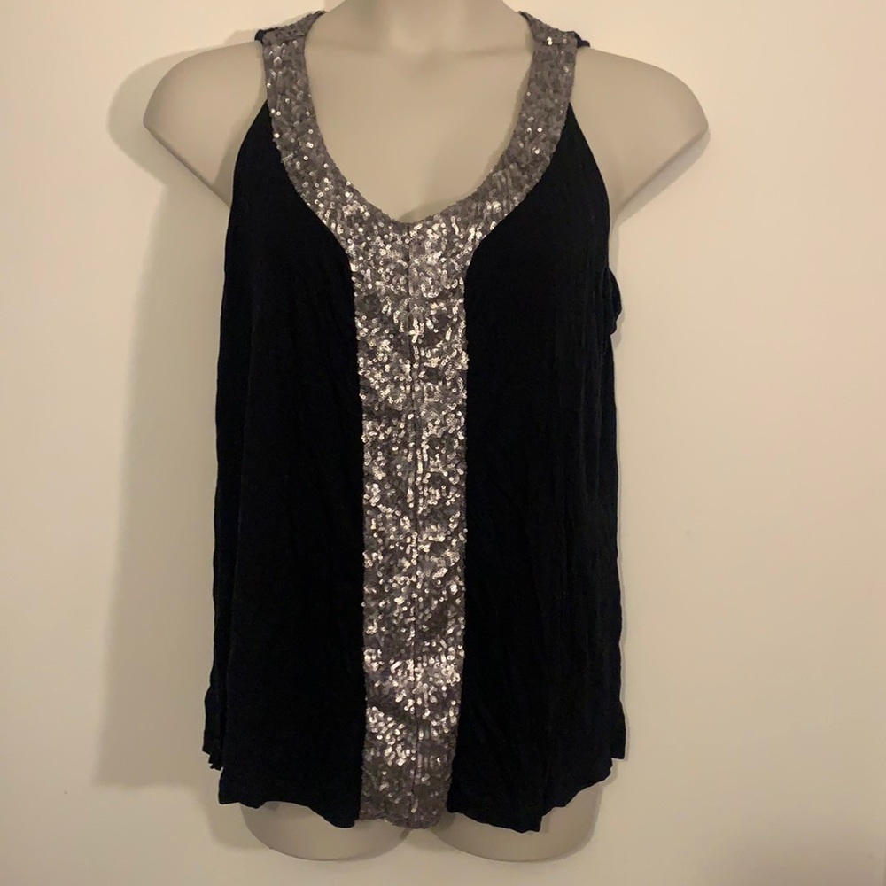 Black and Silver Sequin Tank